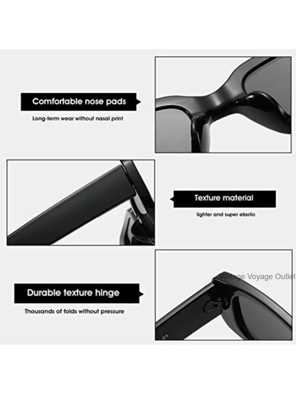 Retro Rectangle Sunglasses Women UV400 Protection Plastic Frame Driving Glasses